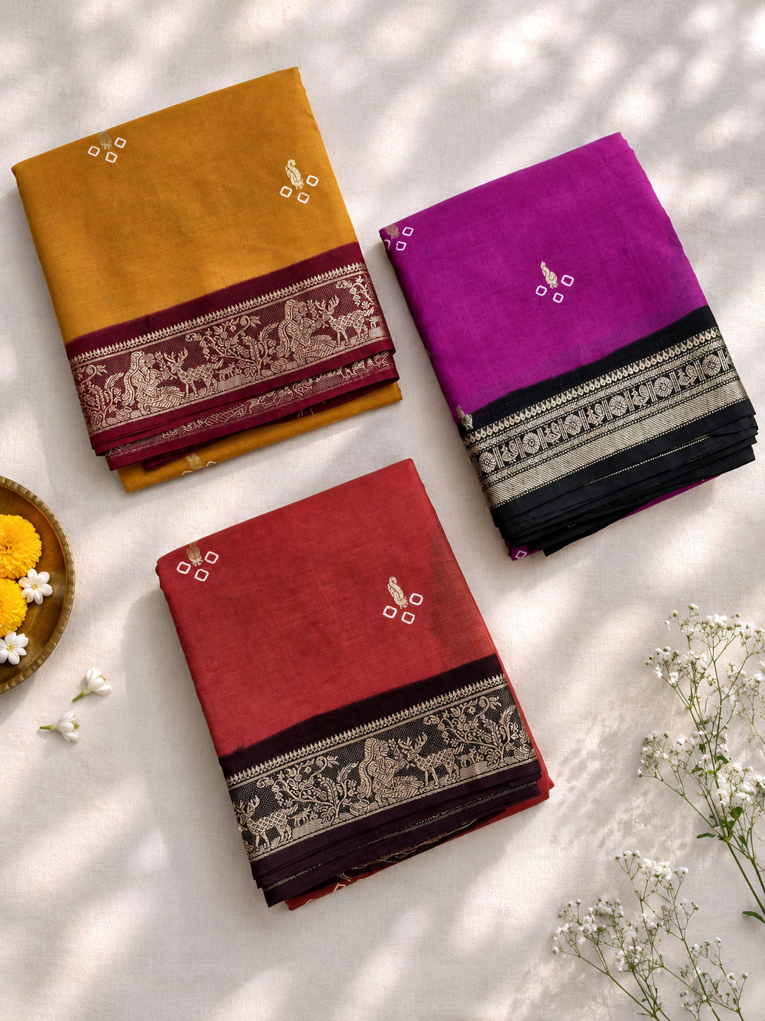 Mayil Butta Sungudi Saree - Peacock Motif Handloom Cotton Saree Mayil Butta